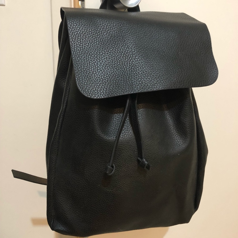 Zara black leather backpack
